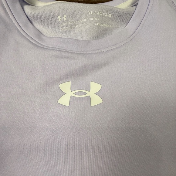 Under Armour Girls Cold Gear Longsleeve Crewneck Base Layer Lavender NWT Large - Picture 8 of 11